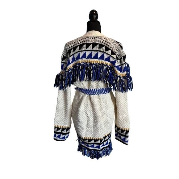 NWT Made in PERU MOTHER The Fringe Cardigan Sweater Alpaca Nylon S - Picture 4 of 13